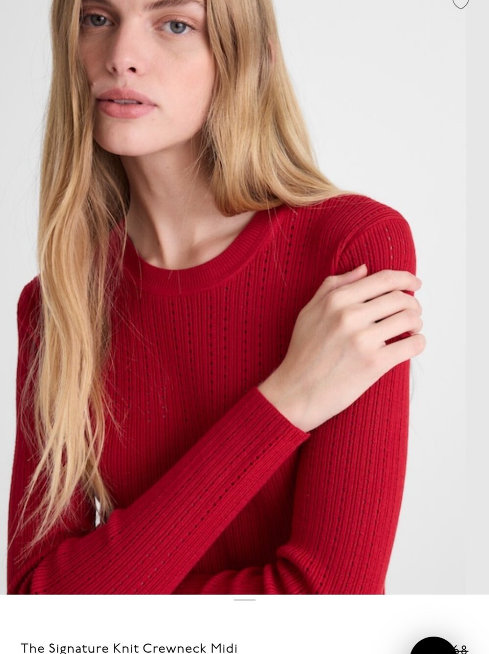 NWT Madewell Talia Rib The Signature Knit Crewneck Midi Dress Crimson Red - Picture 12 of 15